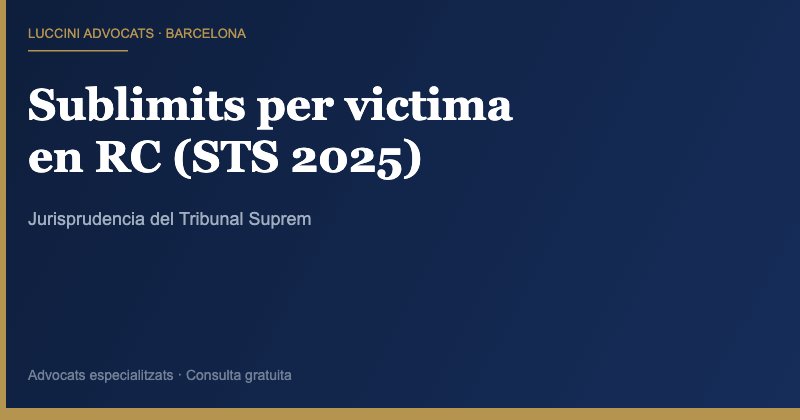 sublímits per víctima responsabilitat civil STS 2025